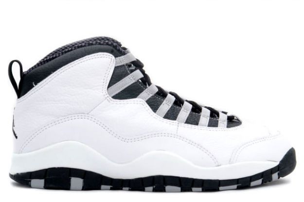 air jordan 10 steels white black light steel grey shoes for women - Click Image to Close